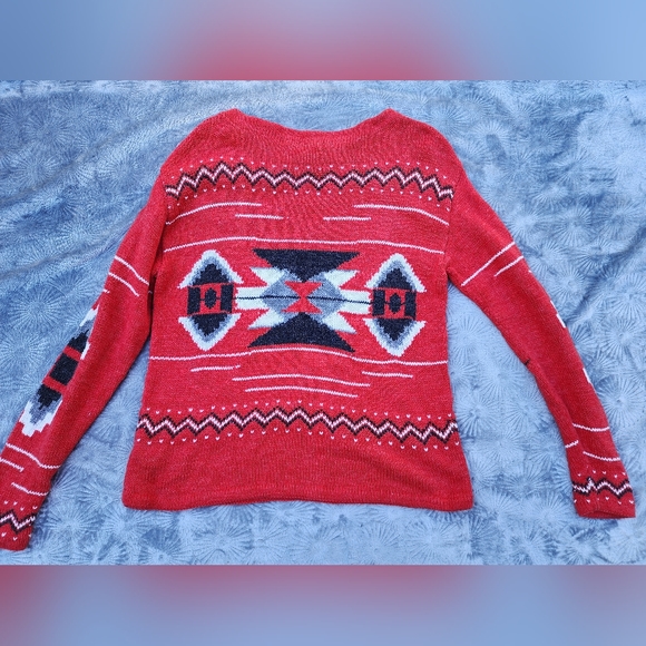 Vintage Ralph Lauren Jeans Sweater Aztec Southwestern Pullover Women L Hand Knit - Picture 6 of 6
